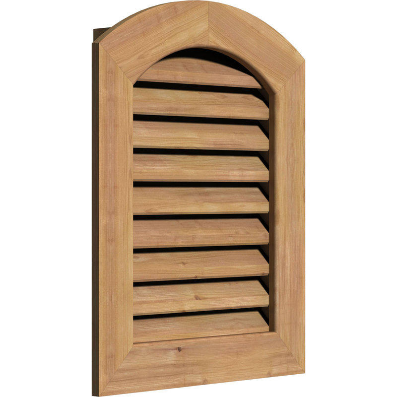 Persiennes à évent gable vertical cèdre, H 35 po x l 17 po