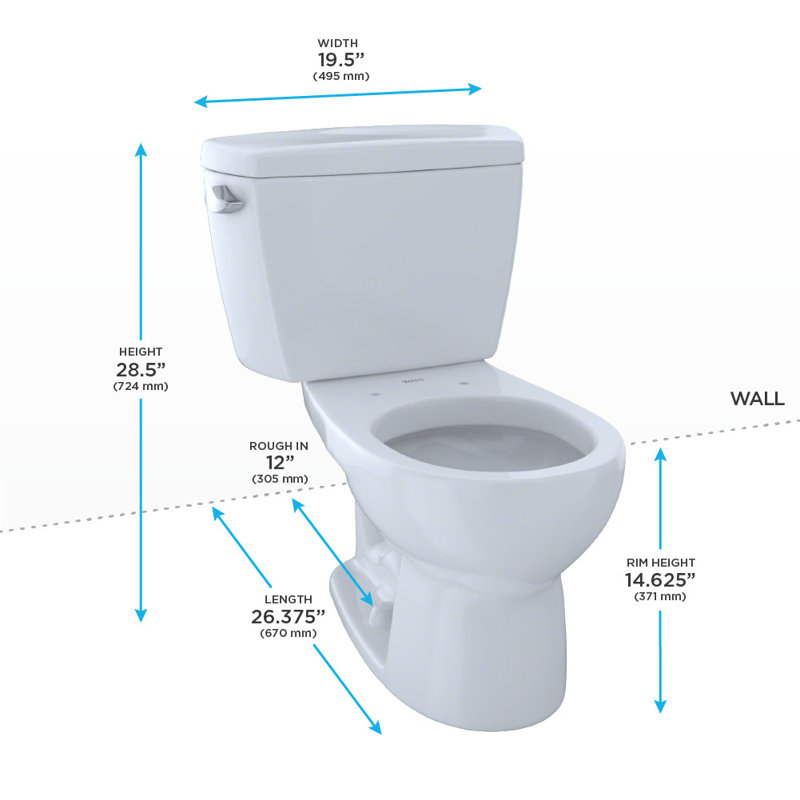 Eco Drake® 1.28 GPF (Water Efficient) Round Two-Piece Toilet (Seat Not Included)