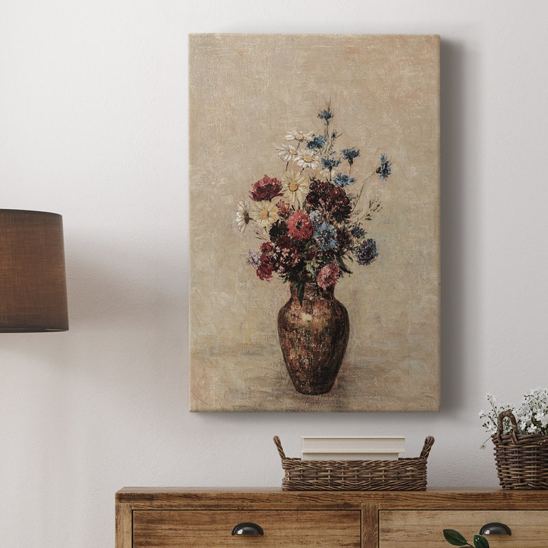 Motif floral rétro avec ccclv - Cavas, H 27 po x l 18 po