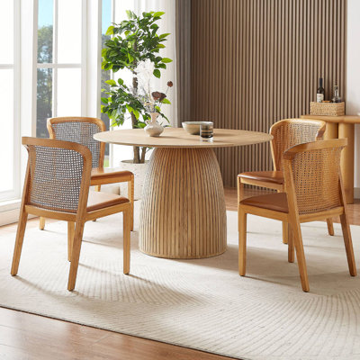 Table de salle à manger ronde en bois moderne