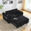 Canapé-lit inclinable 54 po à deux places avec accoudoirs avec rangement et poches latérales, dossier réglable et coussin lombaire pour appartements, salons avec prise de courant USB
