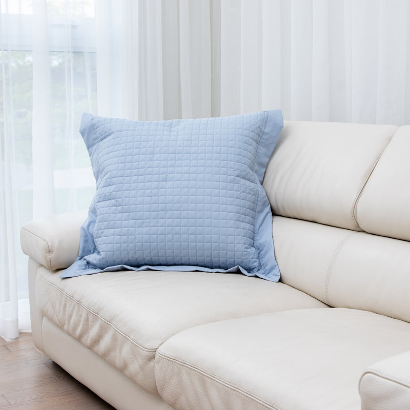  Taie décorative matelassée Grid Euro (ensemble de 2), Argent