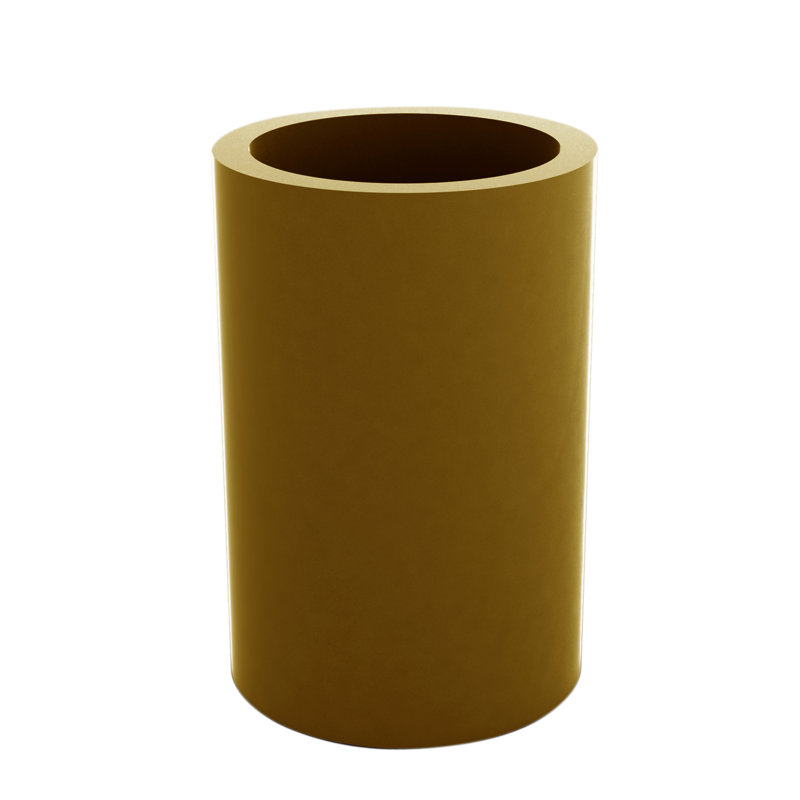 Cilindro Resin Pot Planter, Bronze, 11" H x 5.5" W x 5.5" D