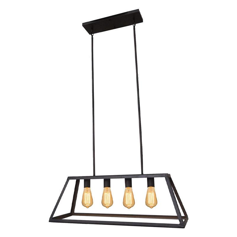 Luminaire suspendu linéaire à 4 lumières pour îlot de cuisine Chastain, Bronze huilé