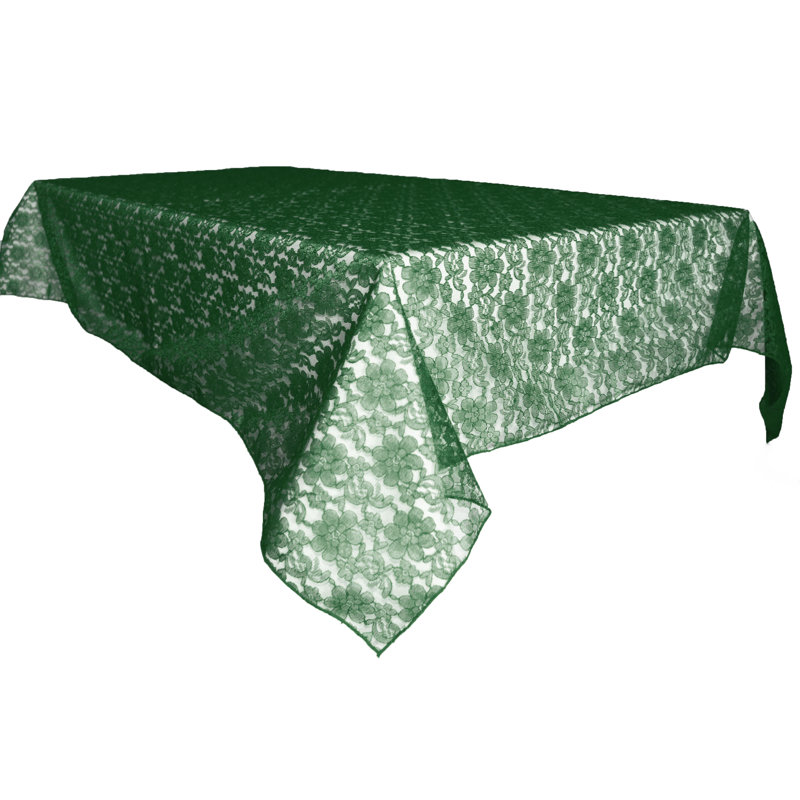 Floral Lace Overlay, 48" x 48", Hunter Green