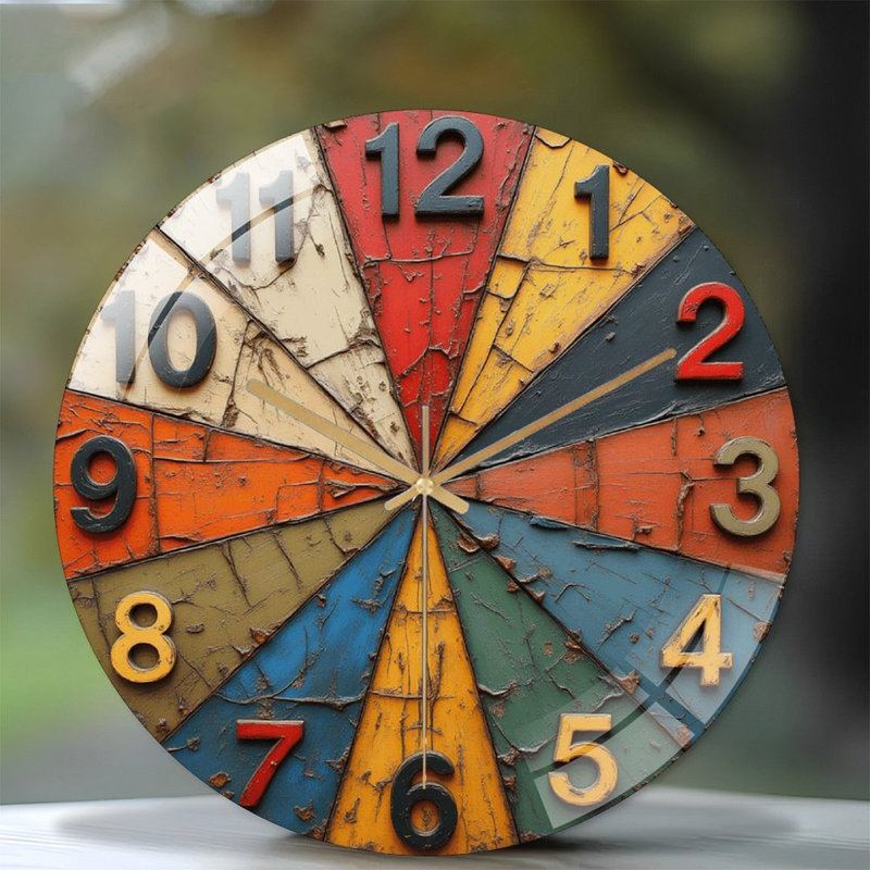 Horloge murale rétro Decor Décoration rétro Art Art de style rustique - Horloge murale moderne en verre 12 po