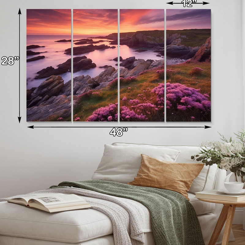 Beachside Cliff Dusk I Nautical & Beach Wall Decor on Metal