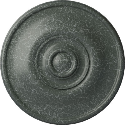 Médaillon de plafond Endurathane Jefferson, P 11 3/4 po x P 3/8 po (convient aux auvents jusqu'à 2 7/8 po), fini craquelé vert athénien peint à la main