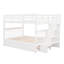 Lit superposé avec escalier et lit gigogne simple - Rangement élégant pour chambre à coucher-1588335432
