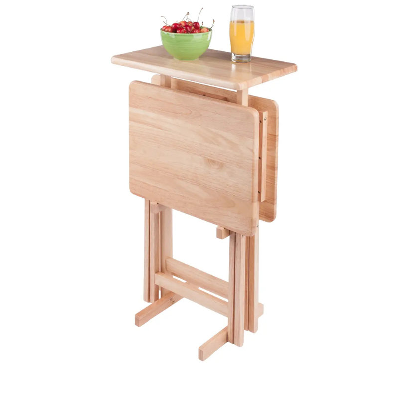 Ensemble 3 pièces table de collation Pembroke au fini naturel, Brun naturel
