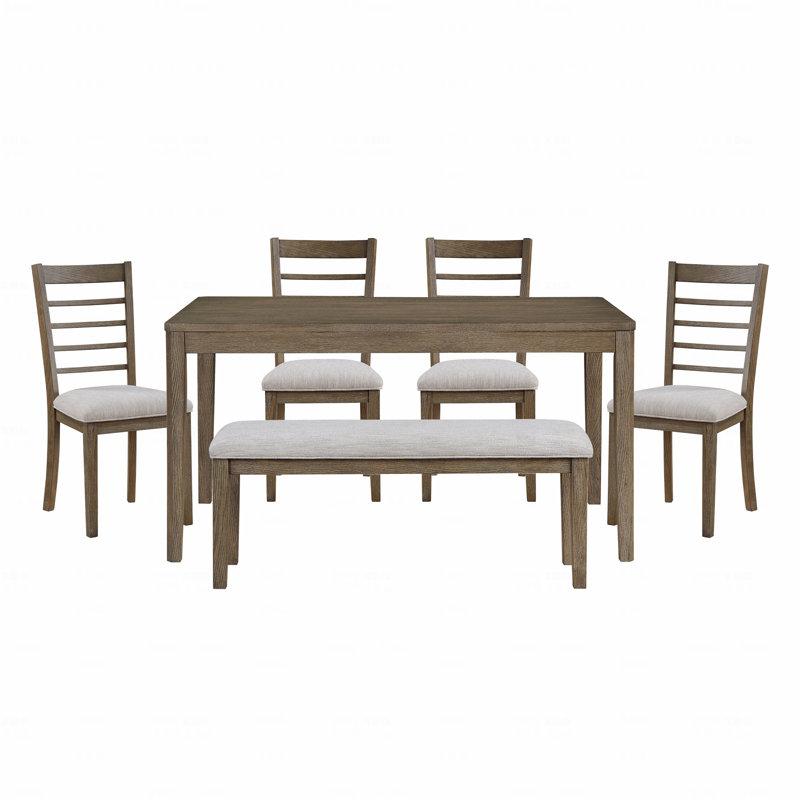 Ensemble de table de salle à manger 6 pièces avec banc