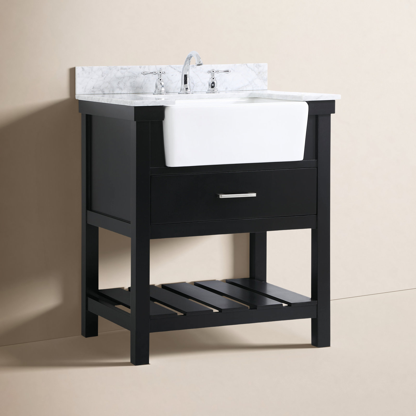 Pelaghia 30'' Single Bathroom Vanity, Black