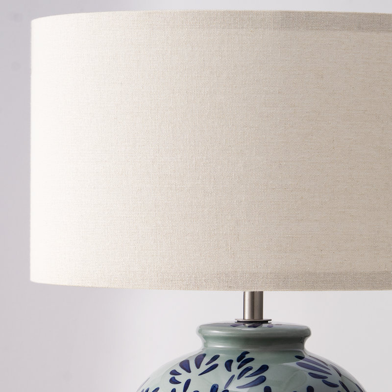 Lampe de table 19,5 "en céramique avec abat-jour réglable pour la chambre à coucher du salon