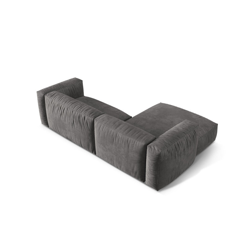 Bedar 2 Seater Velvet Corner Sofa , Grey