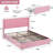 Auxter Queen Size Upholstered Bed Frame with 4 Storage Drawers and Storage Wingback Headboard, Velvet Queen Platform Storage Bedframe, Mattress Foundation with Wooden Slats Support, No Box Spring Needed, Pink-402897218-402897219