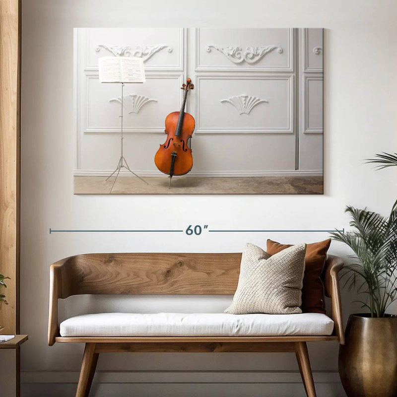Violoncelle et pupitre Abarca, H 34 po x l 51 po