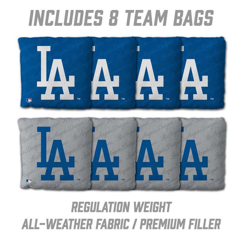 YouTheFan MLB Professional Wood 2’ x 3’ Cornhole Game w/ Logo Bags, Los Angeles Dodgers