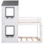 Lit simple superposé simple en blanc avec espace semi-fermé - Fenêtre en bois-1791380932