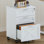 Classeur roulant blanc verrouillable à 3 tiroirs, rangement mobile en bois pour bureau à domicile sous le bureau