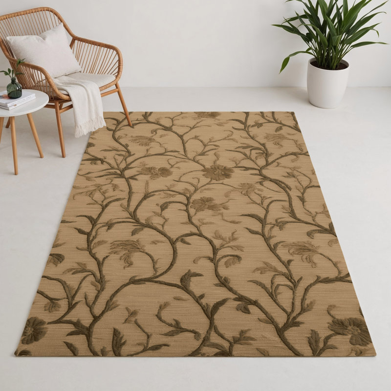 Tapis beige français d'intérieur et d'extérieur, Rectangle 9 pi x 12 pi