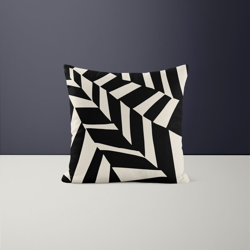 Jeté carré en polyester intérieur / extérieur, Noir, L 15 po x H 15 po