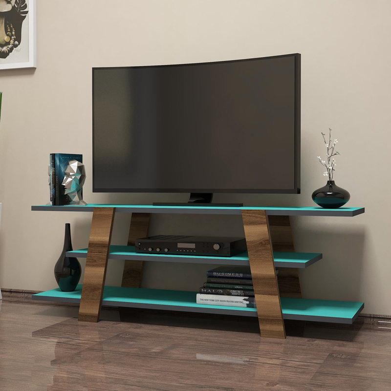 Modern TV Stand with Wall-Mount Option, 47.2 x 16.5 x 13.2 inches | 100% Melamine Coated Particle Board, Thickness: 0.7 inches | Multiple Shelves for Storage, Stylish & Functional Design for Living Room & Entertainment Spaces