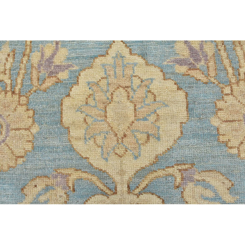 One-of-a-Kind Rectangle 8'2" X 10'1" New Age Wool Area Rug in Blue/Beige