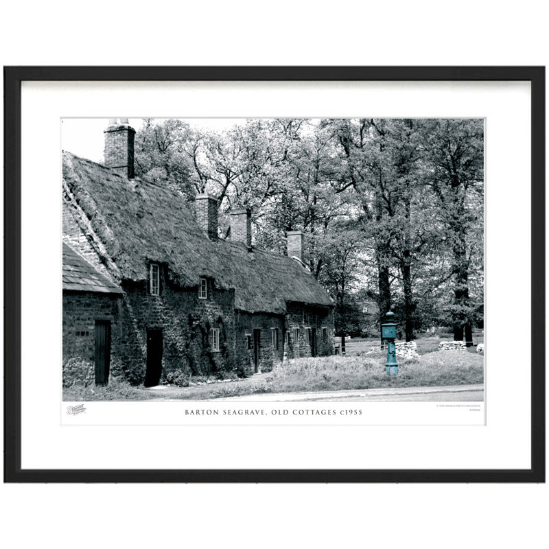 Barton Seagrave, Old Cottages C1955 1 Piece Single Picture Frame Wall Art, 28cm H x 36cm W x 2.3cm D