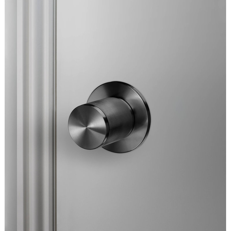 Cylindrical Knob with Round Rosette, Gun Metal