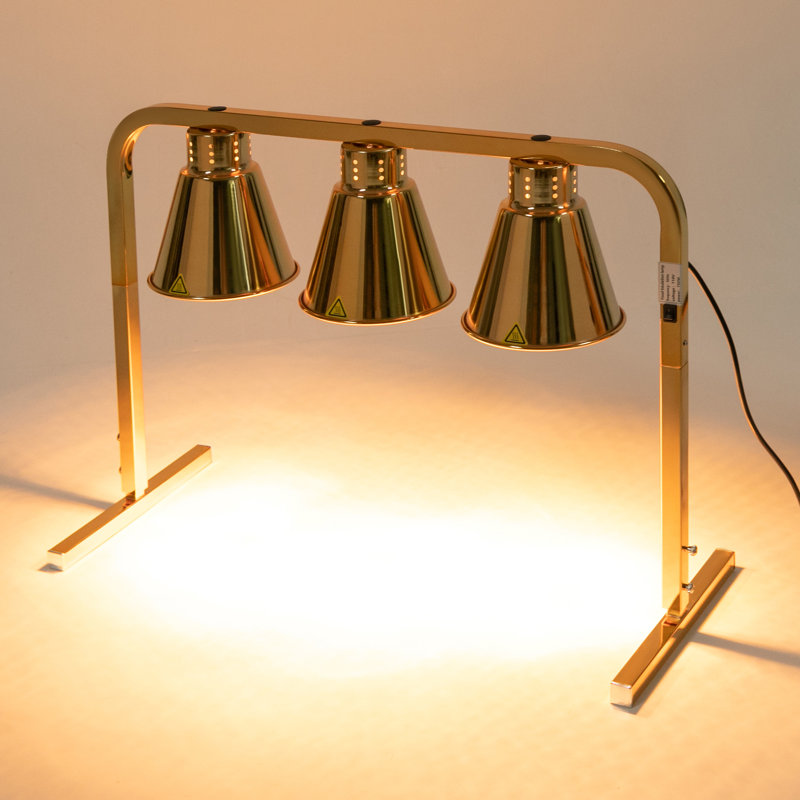 750W 3-Head Food Warming Insulation Lamp, Gold