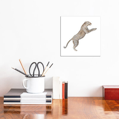 Leaping Leopard by Wandering Laur - Wrapped Canvas Print