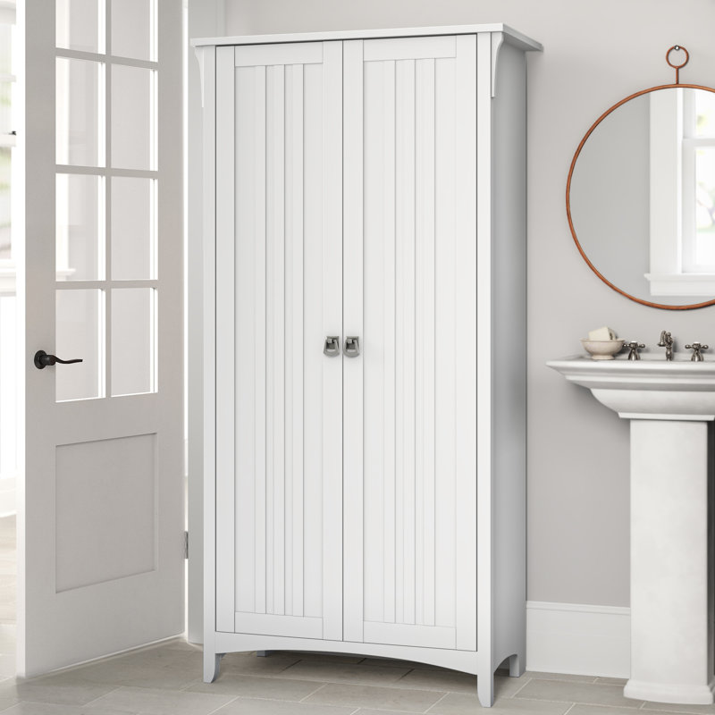 Pernell Bathroom Cabinet, Shiplap Grey/Pure White