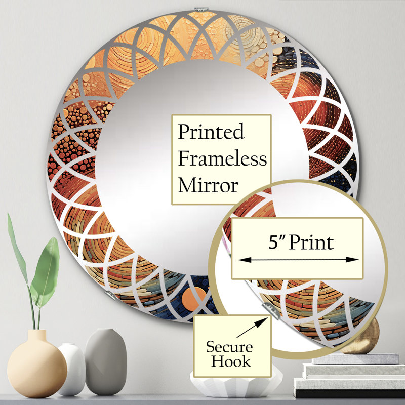 Vyonne - Miroir mural moderne rond, 24 po x 24 po
