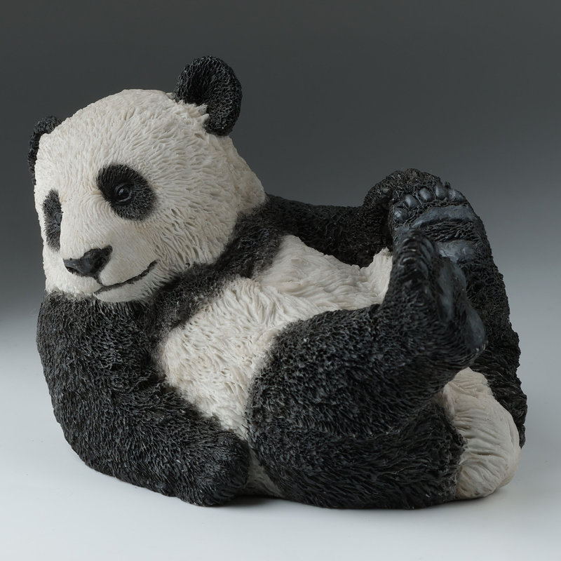 4,72 pouces L Panda Cub sur son dos en résine multicolore