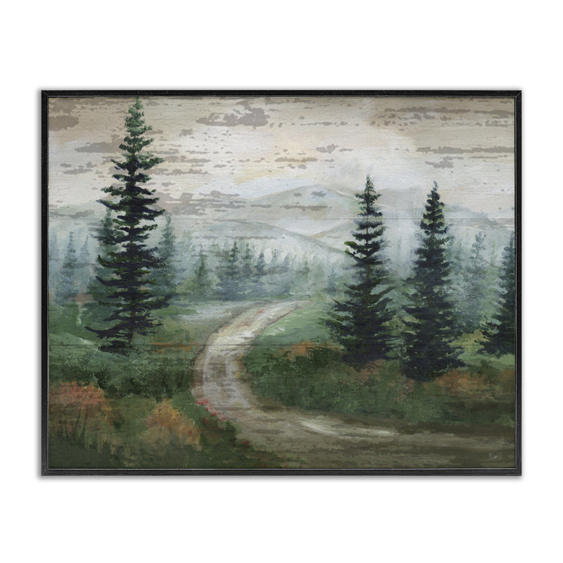 Chemin à travers la nature, estampe numérique encadrée par Nan, Giclée encadrée noir minuit, H 16 po x l 20 po