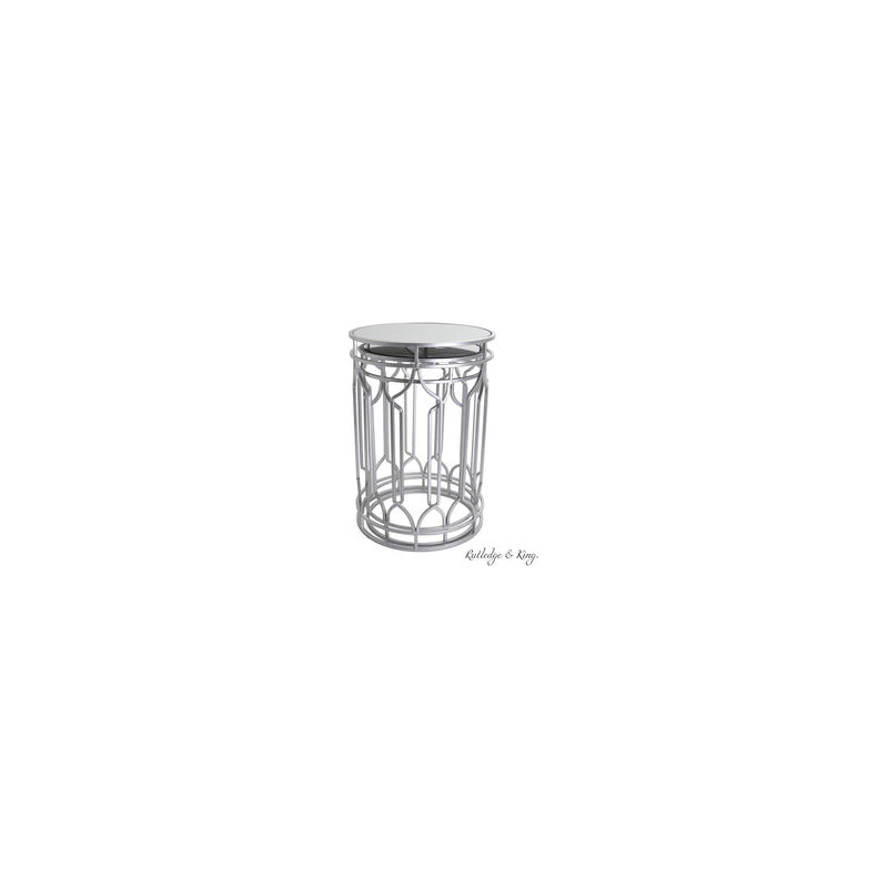 Mirrored Glass Top Nesting Tables