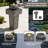 25.59"H Modern Concrete Column Fountain,LED Outdoor Oasis