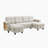 Neroni 102" Modern & Contemporary Square Arms Boucle Sectional with 2 Chaises - Boucle Sectional, Integrated Pull-Out Sleeper, Dual Hidden Storage-759244853