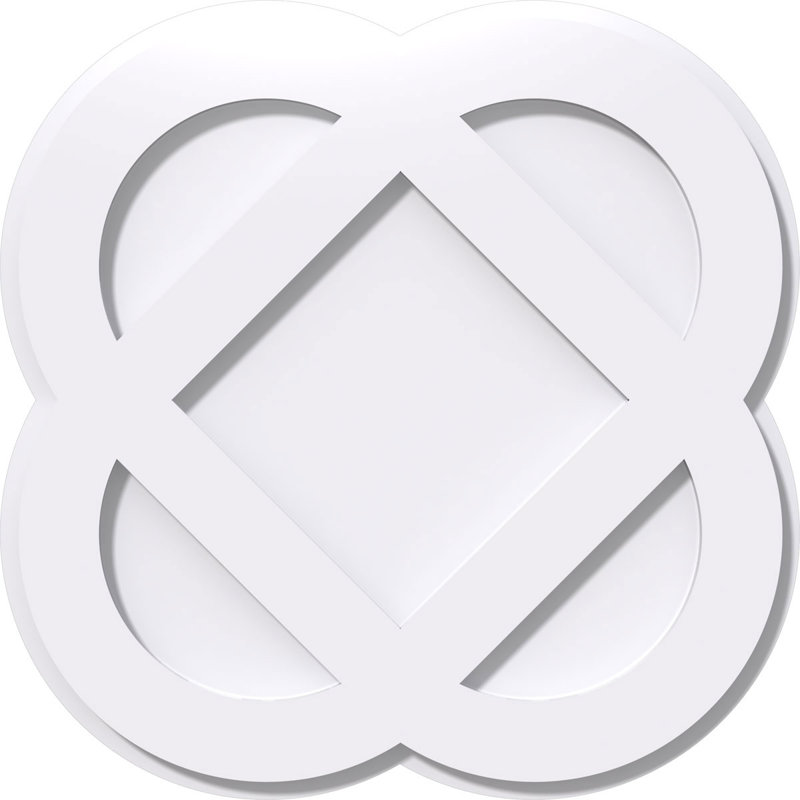 10"OD x 4"C x 1"P Charlotte Architectural Grade PVC Contemporary Ceiling Medallion, 1" H x 10" W x 10" D
