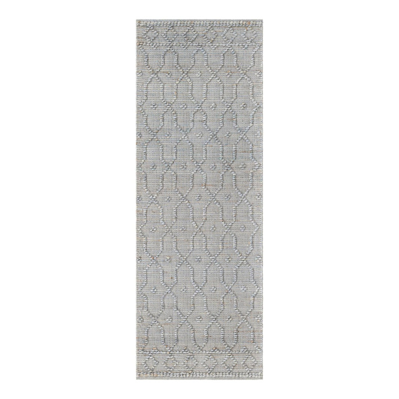 Tapis gris en jute / sisal tissé à la main, Tapis de couloir 2 pi x 6 pi 1 po