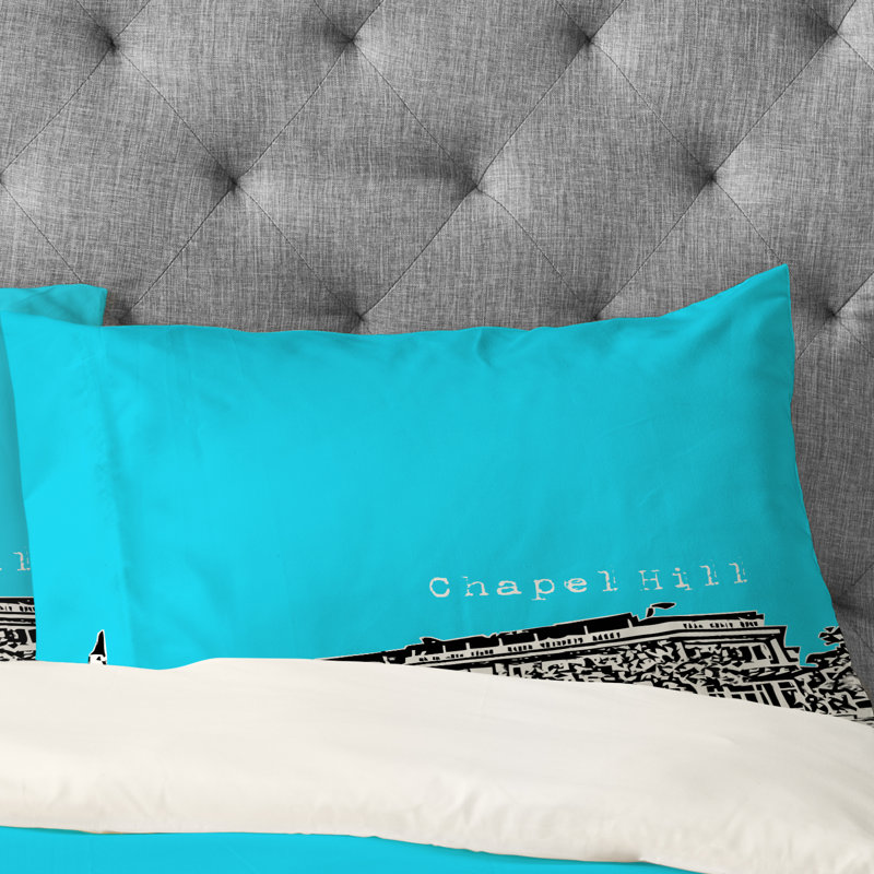 Bird Ave Chapel Hill Pillowcase, Blue, King