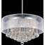 Lustre 20 lumières à abat-jour cylindrique 20 pouces - finition chromée, idéal pour les salles à manger, les cuisines et les espaces de vie