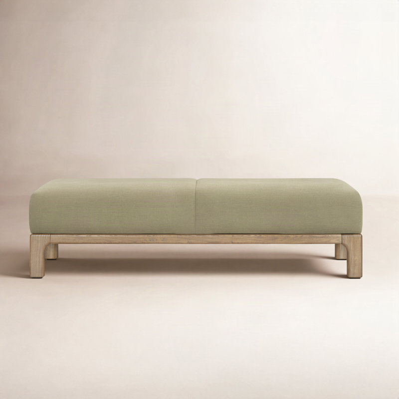 Becki Owens x Surya Bradly Bench, Green, Brown