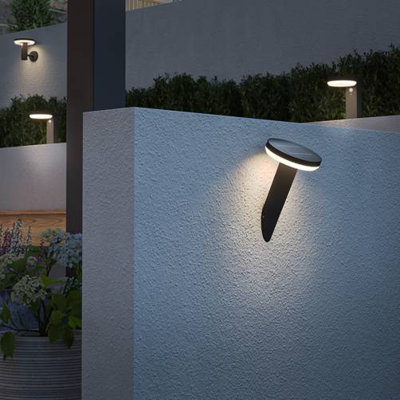 Antheia Solar Outdoor Decorative Wall Light (Anthracite) 270lm Motion Sensored LED IP54 Rated Exterior Wall Lamp - 4L2/6013