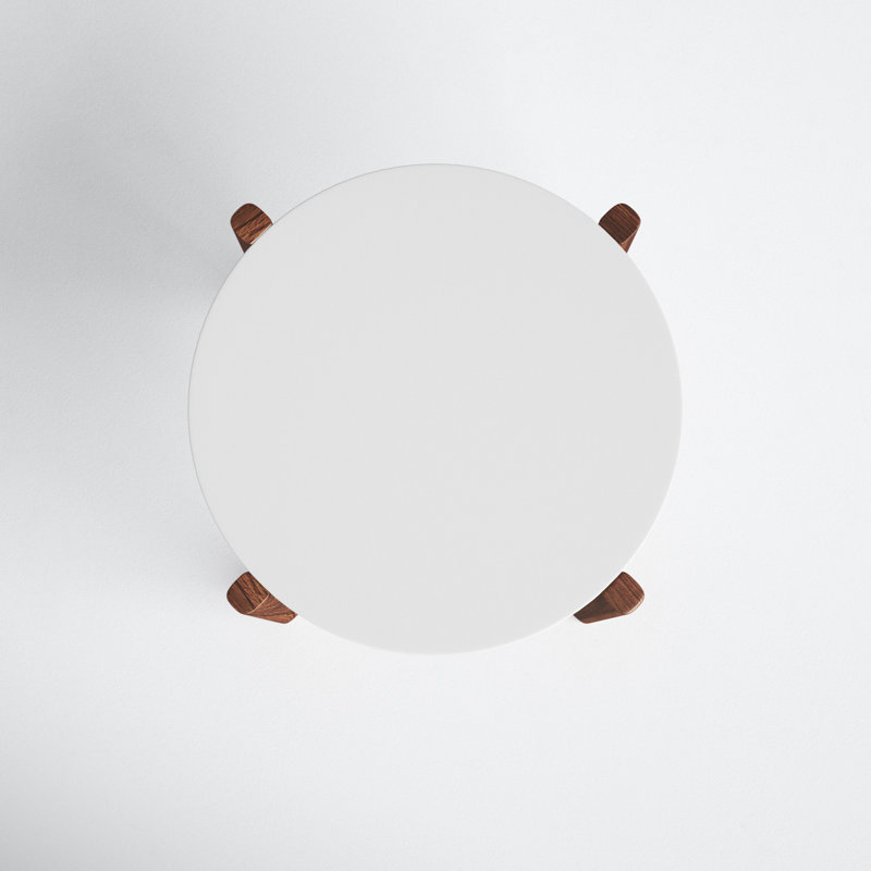 Santino Round-Top End Table, White