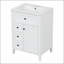 Meuble-lavabo fonctionnel avec lavabo, tiroirs multiples et armoire, construction durable pour le rangement de salle de bain moderne
