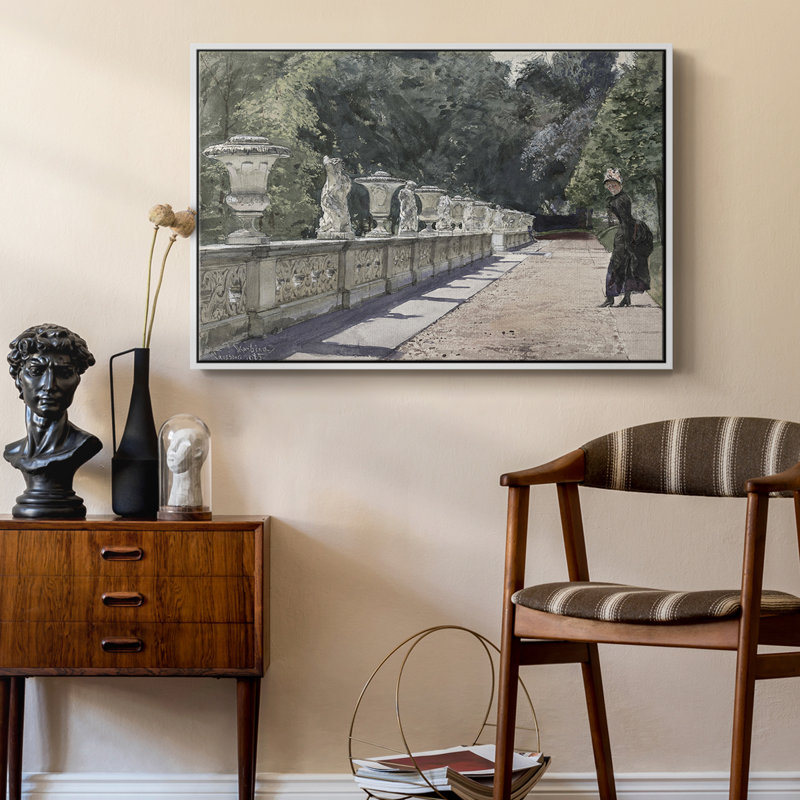 "Botanique rétro" sur toile, Toile encadrée flottée blanche, H 17 po x l 25 po x P 2 po