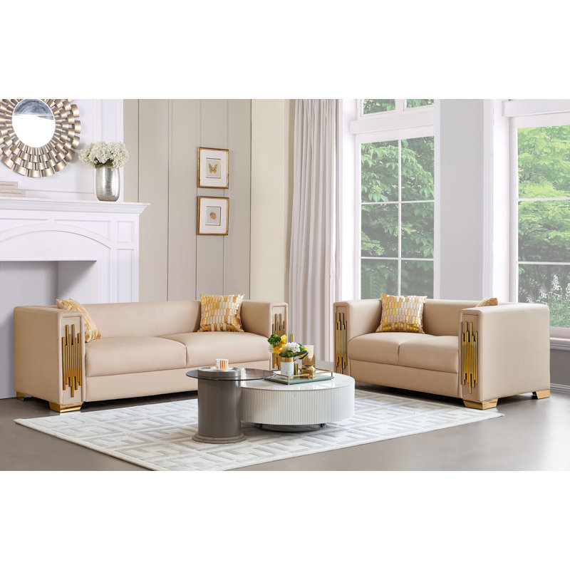 Yiesha 2 - Piece Faux Leather Sofa and Loveseat Living Room Set