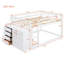 Lit superposé double avec 4 tiroirs et 3 tablettes - blanc