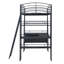 Lit mezzanine avec 4 niveaux de tablettes et bureau en L-435655686-435656185